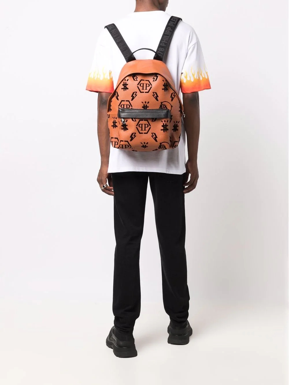 monogram print backpack - 2