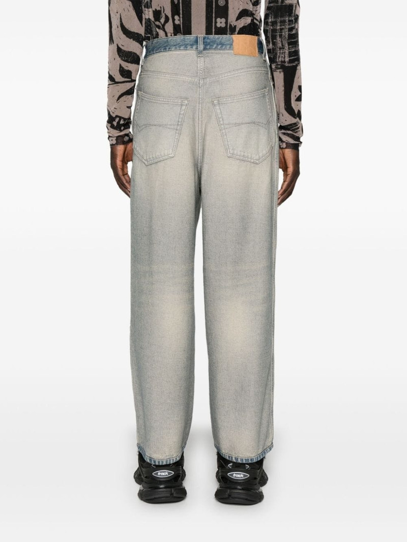 logo-patch faded tapered jeans 5