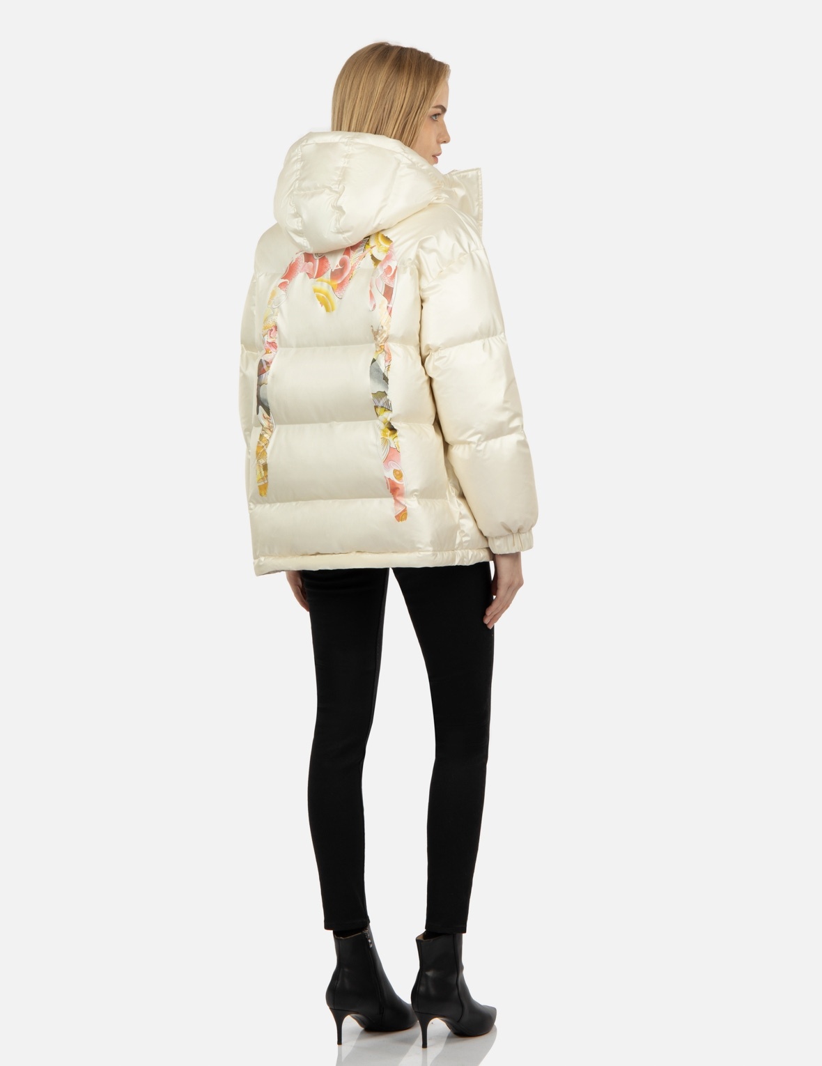 TATTOO KOI PATTERN DAICOCK PRINT DOWN JACKET - 3