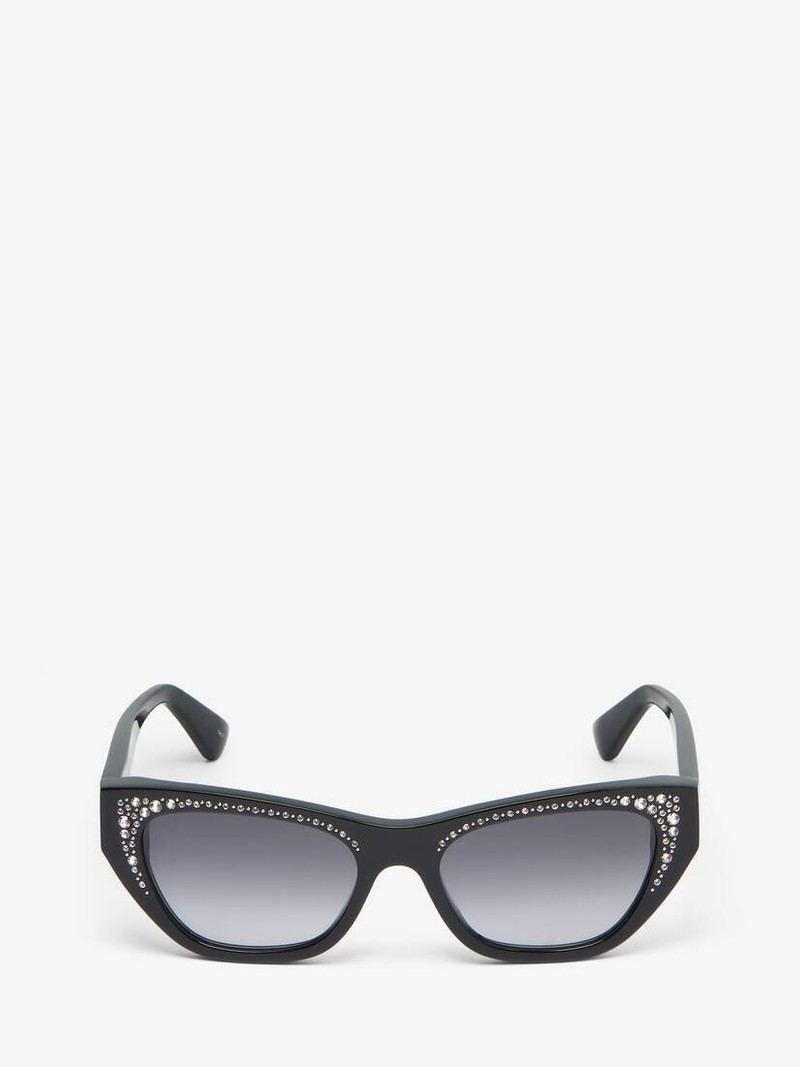 Women's Pavé Jewelled Sunglasses in Black/grey 1