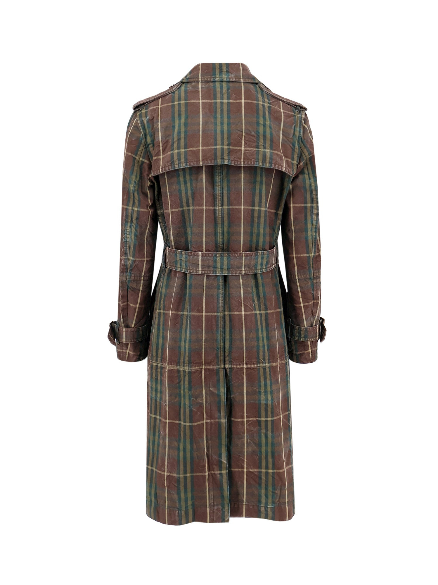 Cotton Trench With Check Motif - 2