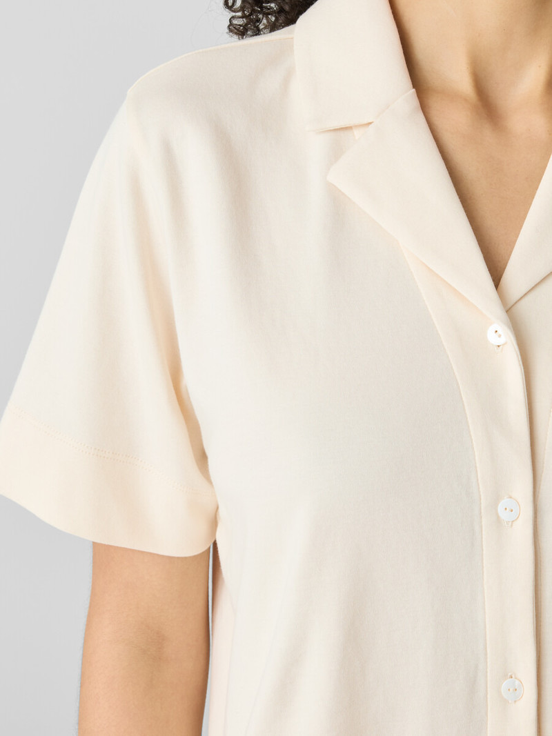 Organic Cotton Interlock Notch Collar Sleep Shirt 5