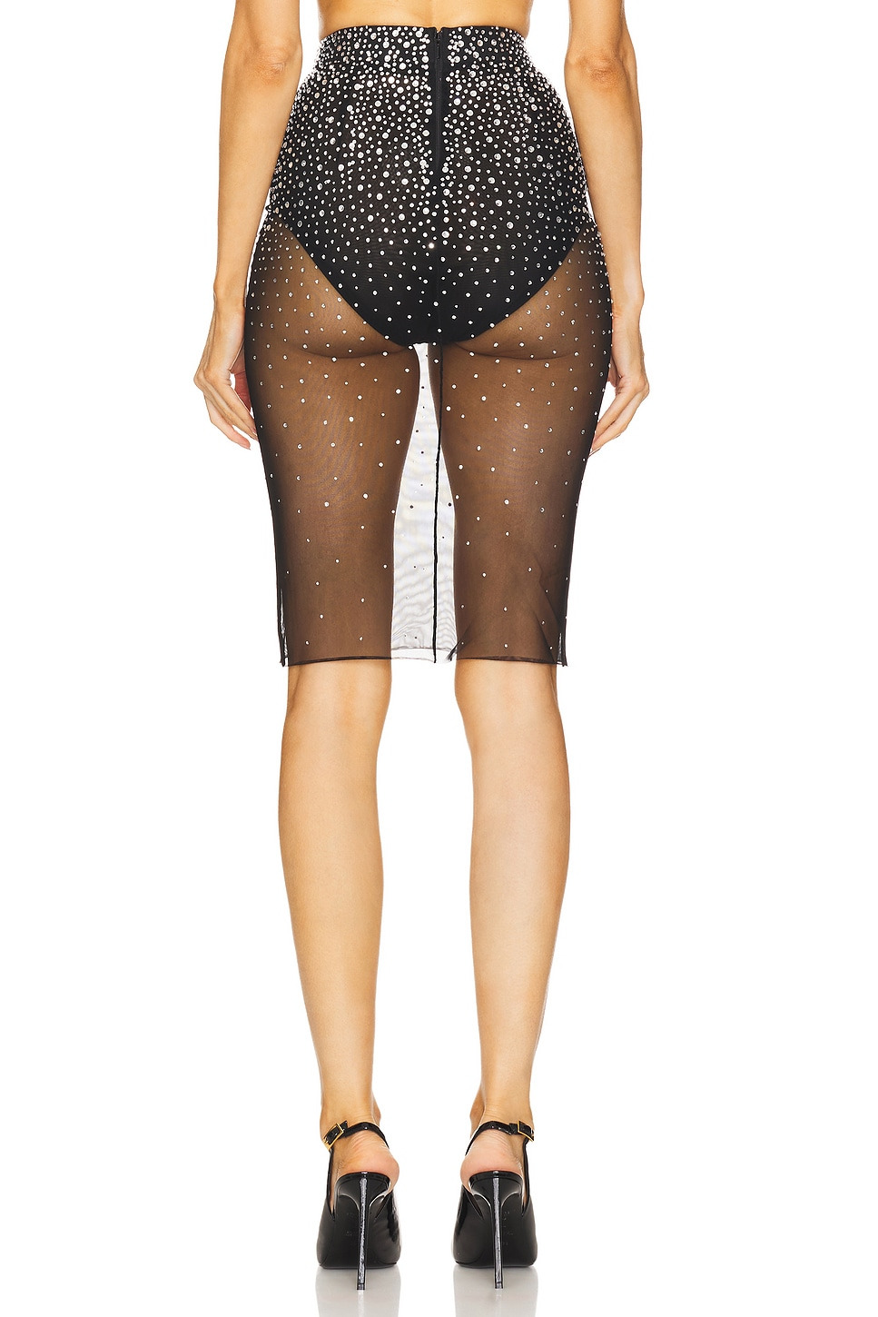 Crystal Mesh Midi Skirt - 4