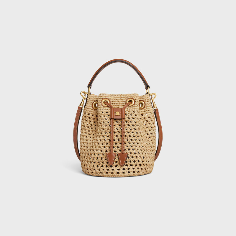 TEEN CLARA BAG IN RAFFIA AND CALFSKIN 1