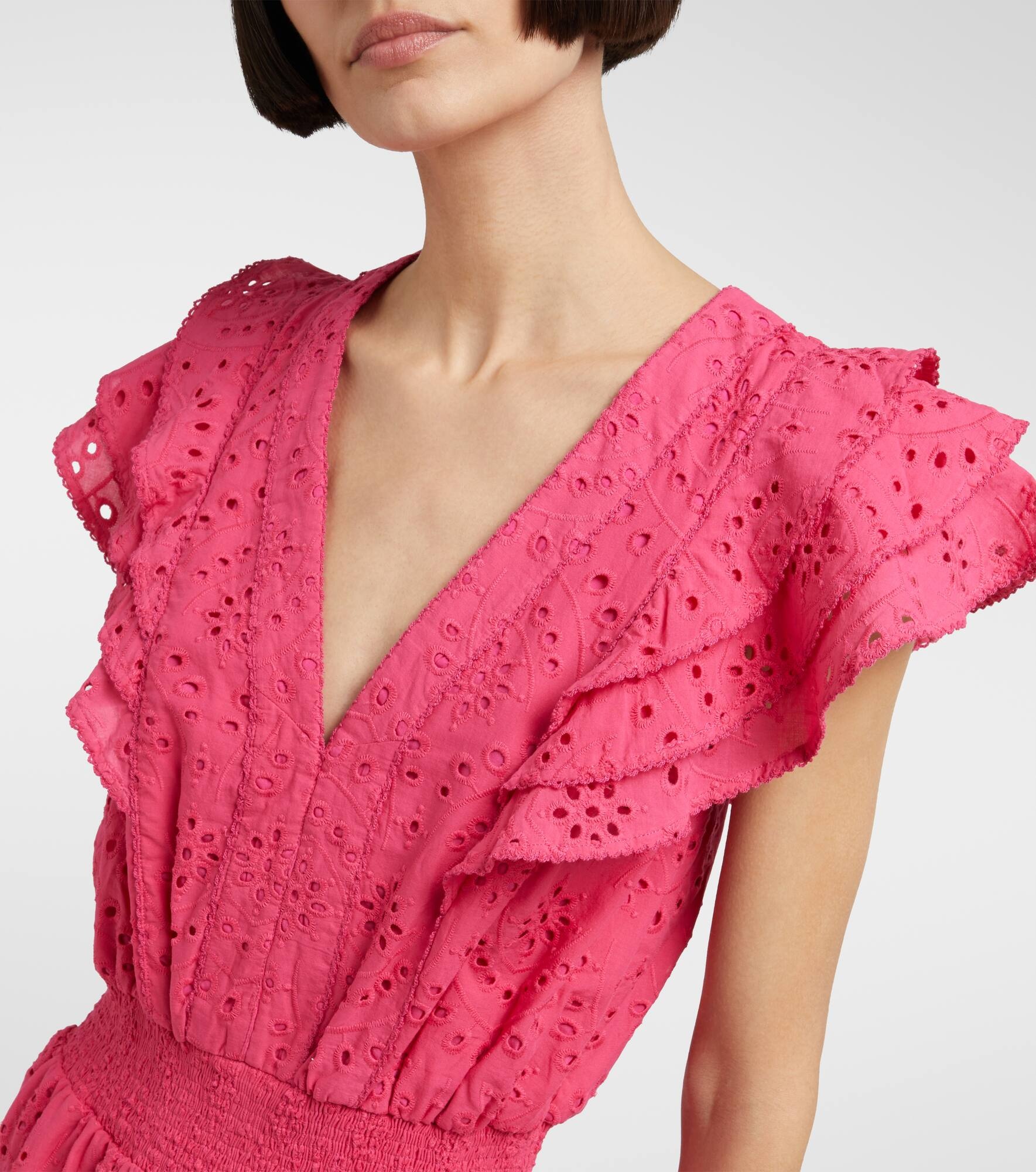 Camila shirred cotton minidress - 4