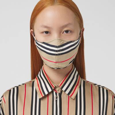 Burberry Icon Stripe Print Cotton Face Mask outlook