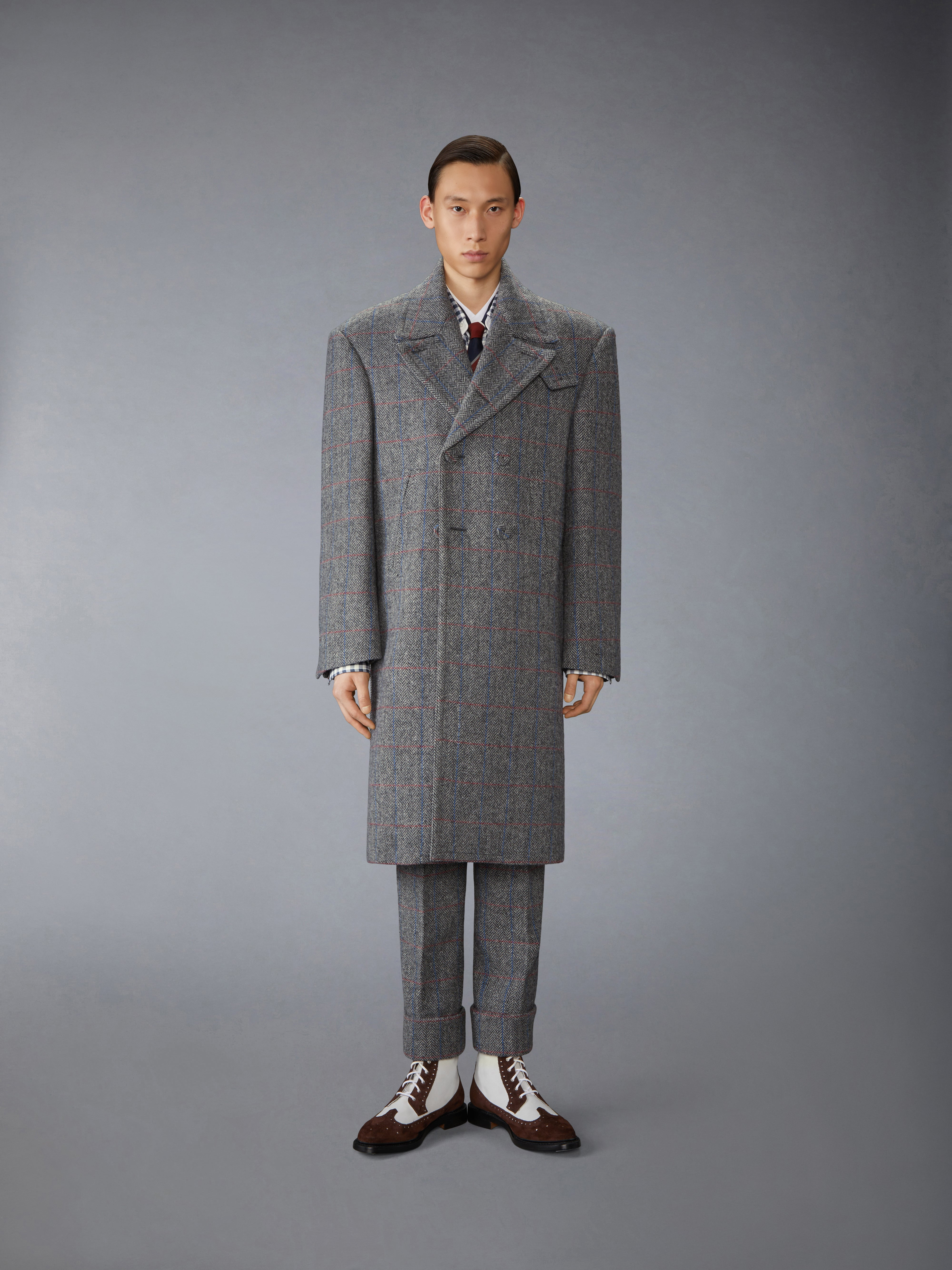 HUNTING TWEED OVERSIZED PEACOAT - 2