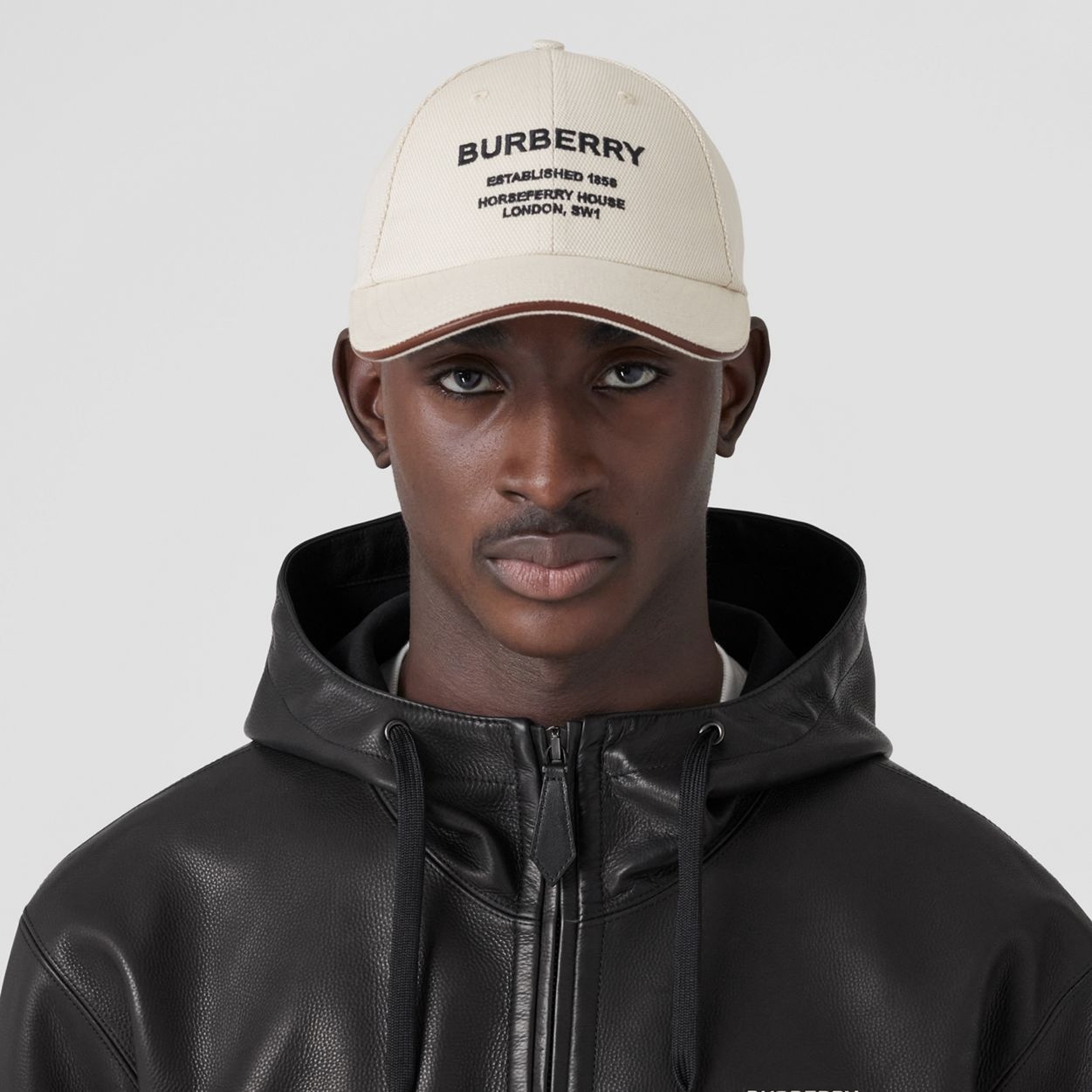 Horseferry Motif Cotton Canvas Baseball Cap - 3