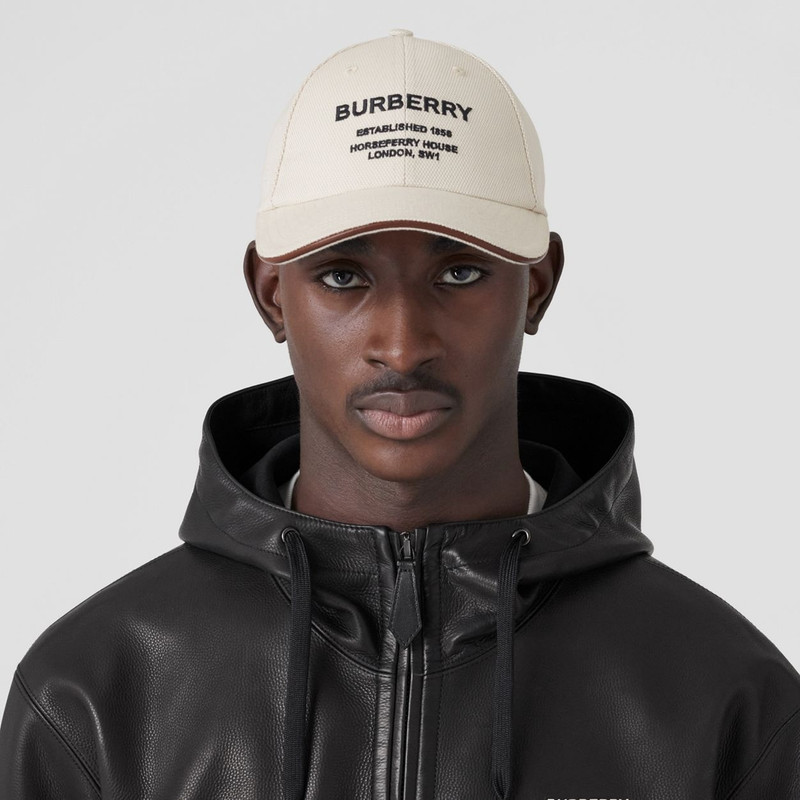 Horseferry Motif Cotton Canvas Baseball Cap 3