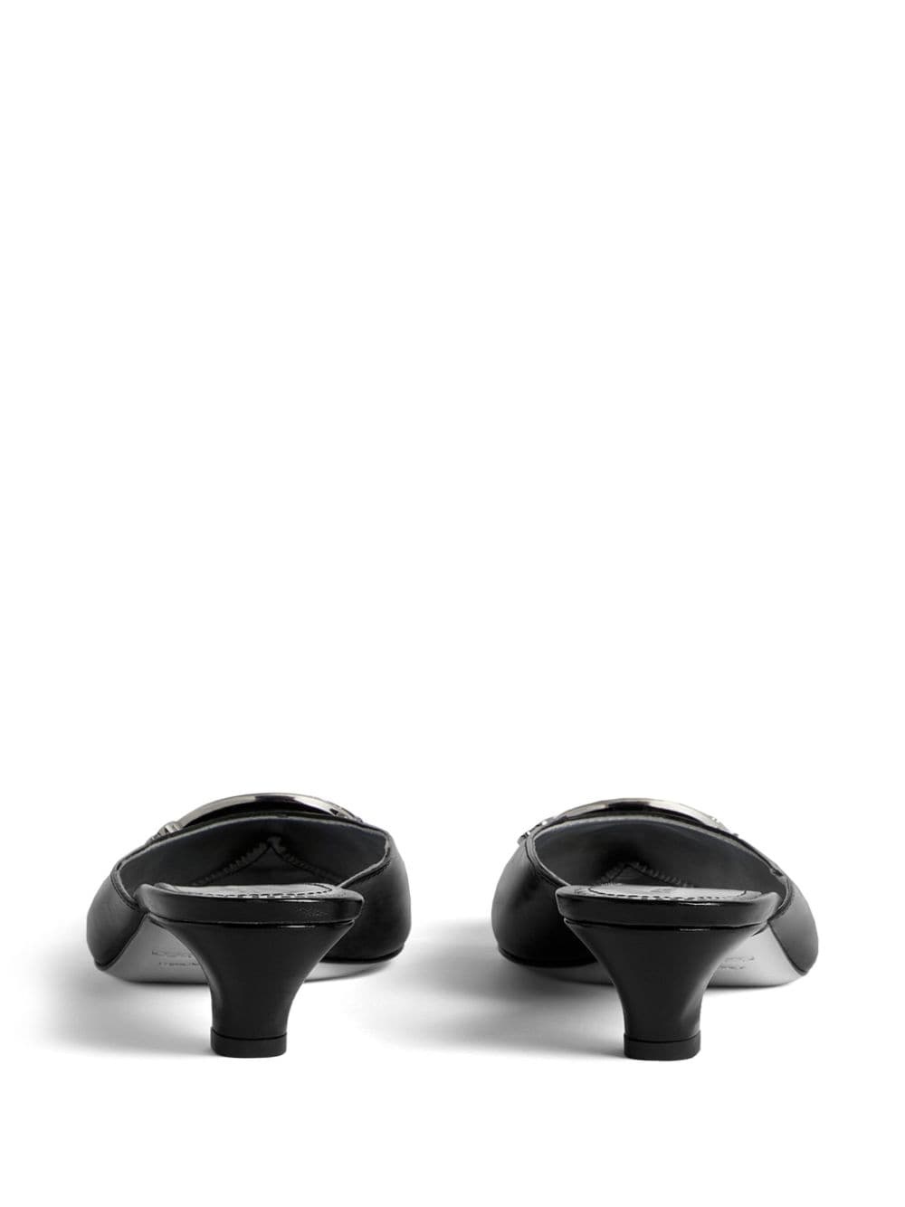 35mm logo-plaque leather mules - 3