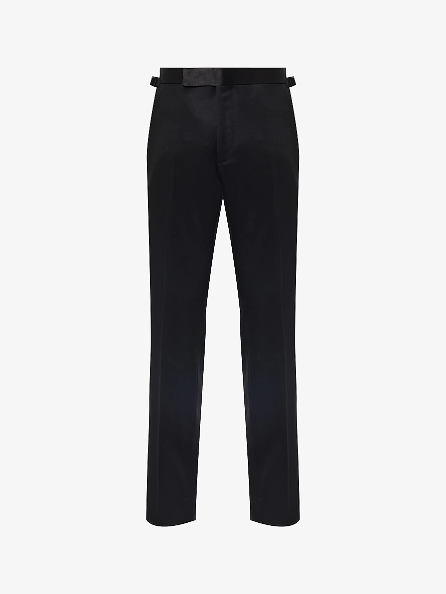 Shelton straight-leg high-rise wool-blend trousers - 1