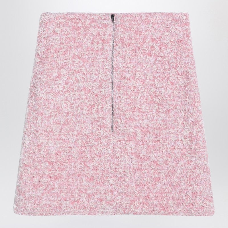 BALENCIAGA PINK COTTON BLEND TWEED MINI SKIRT | netdressed
