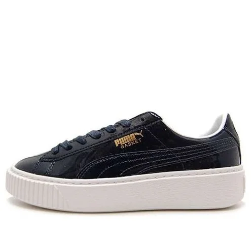 (WMNS) PUMA Basket Platform Patent Peacoat 363314-03 - 1