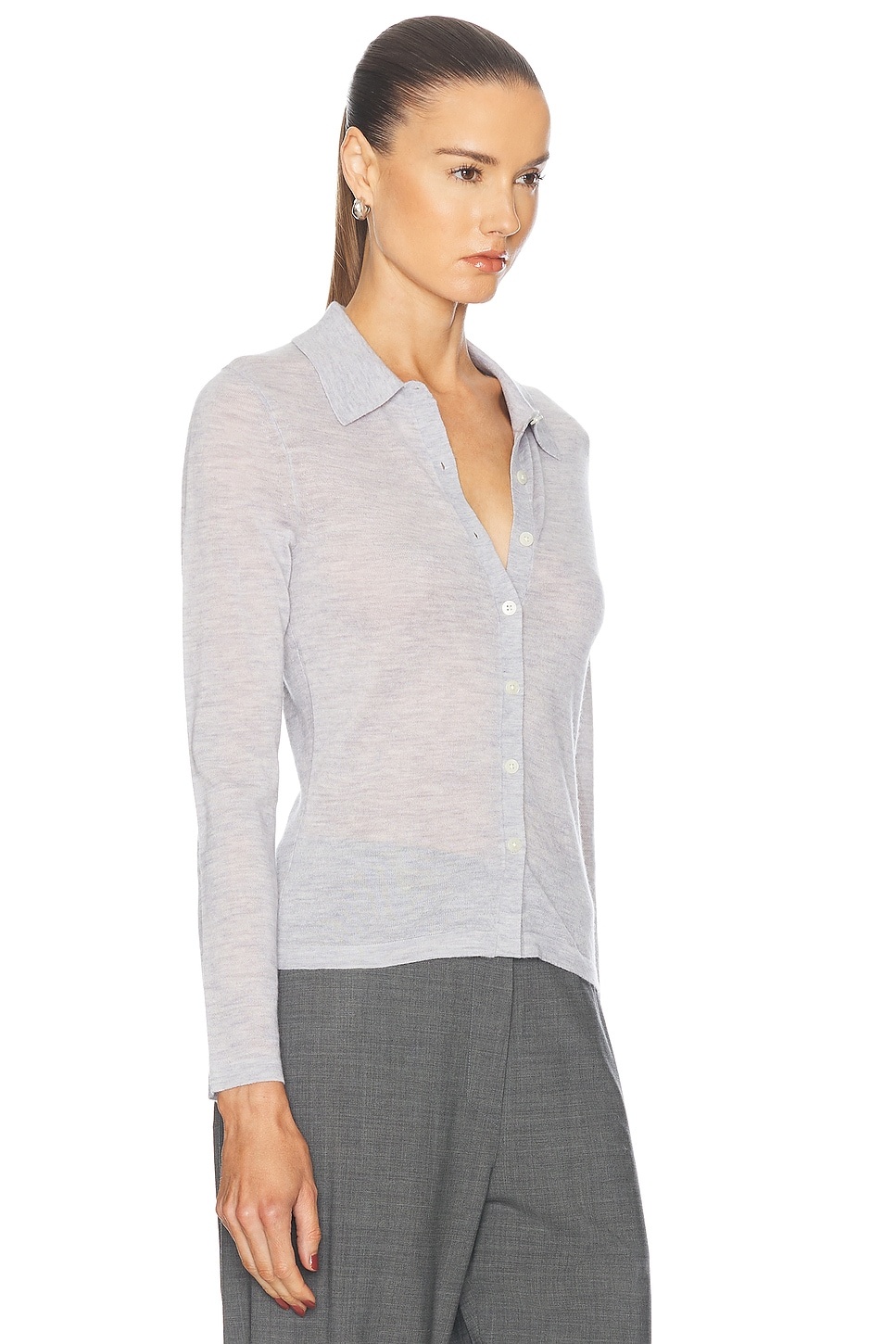 Long Sleeve Cashmere Shirt - 2