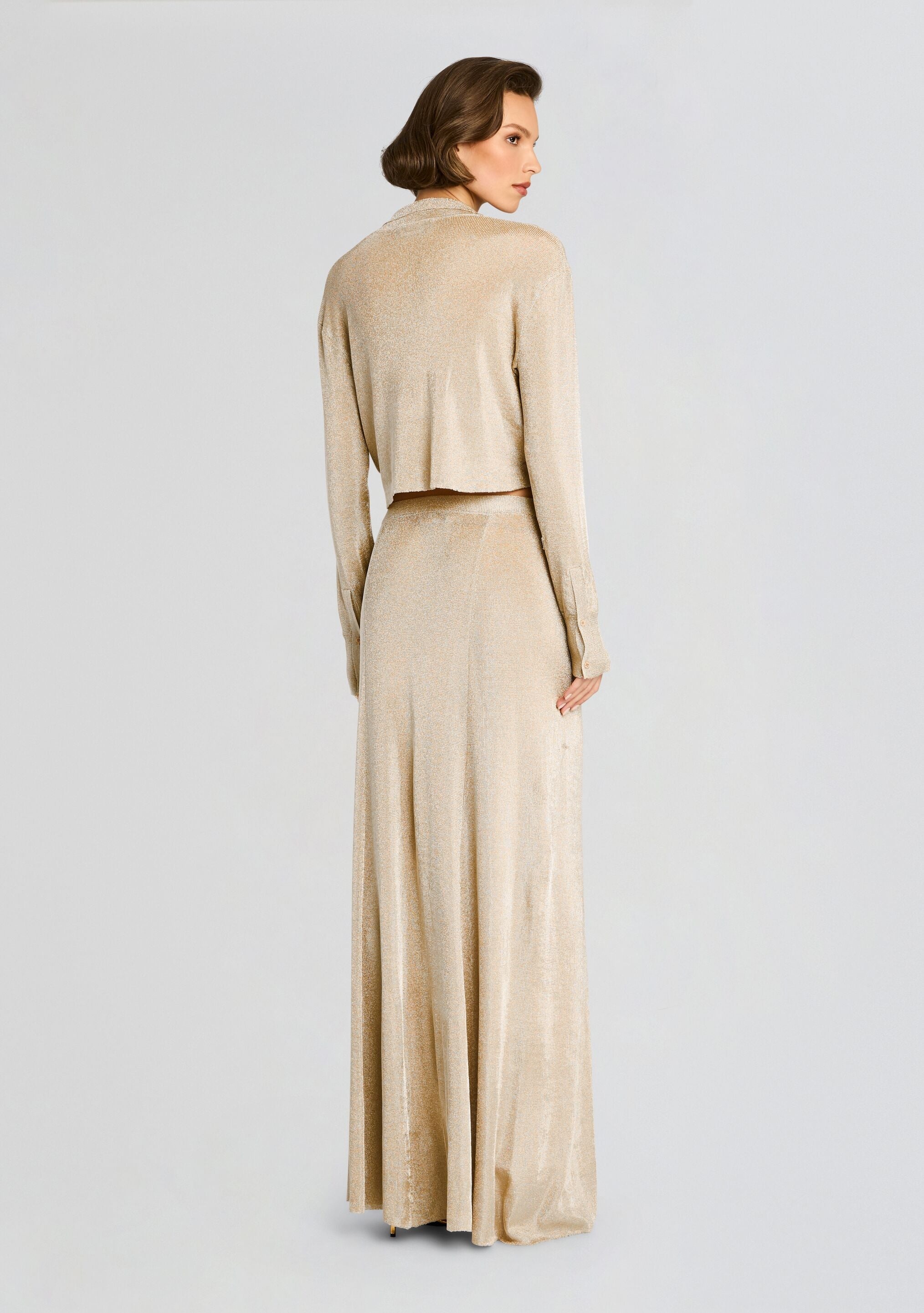 ALICE METALLIC KNIT MAXI SKIRT - 4