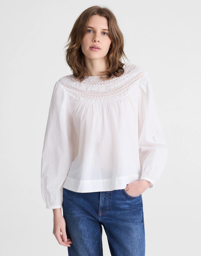 Lace-Insert High-Neck Top 2