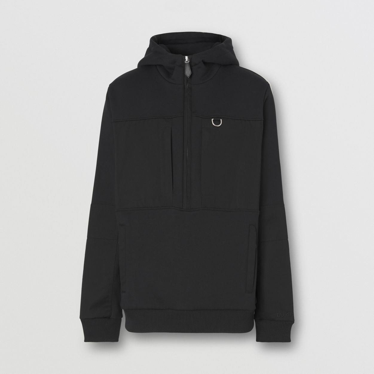 Contrast Panel Cotton Blend Zip-front Hoodie - 1