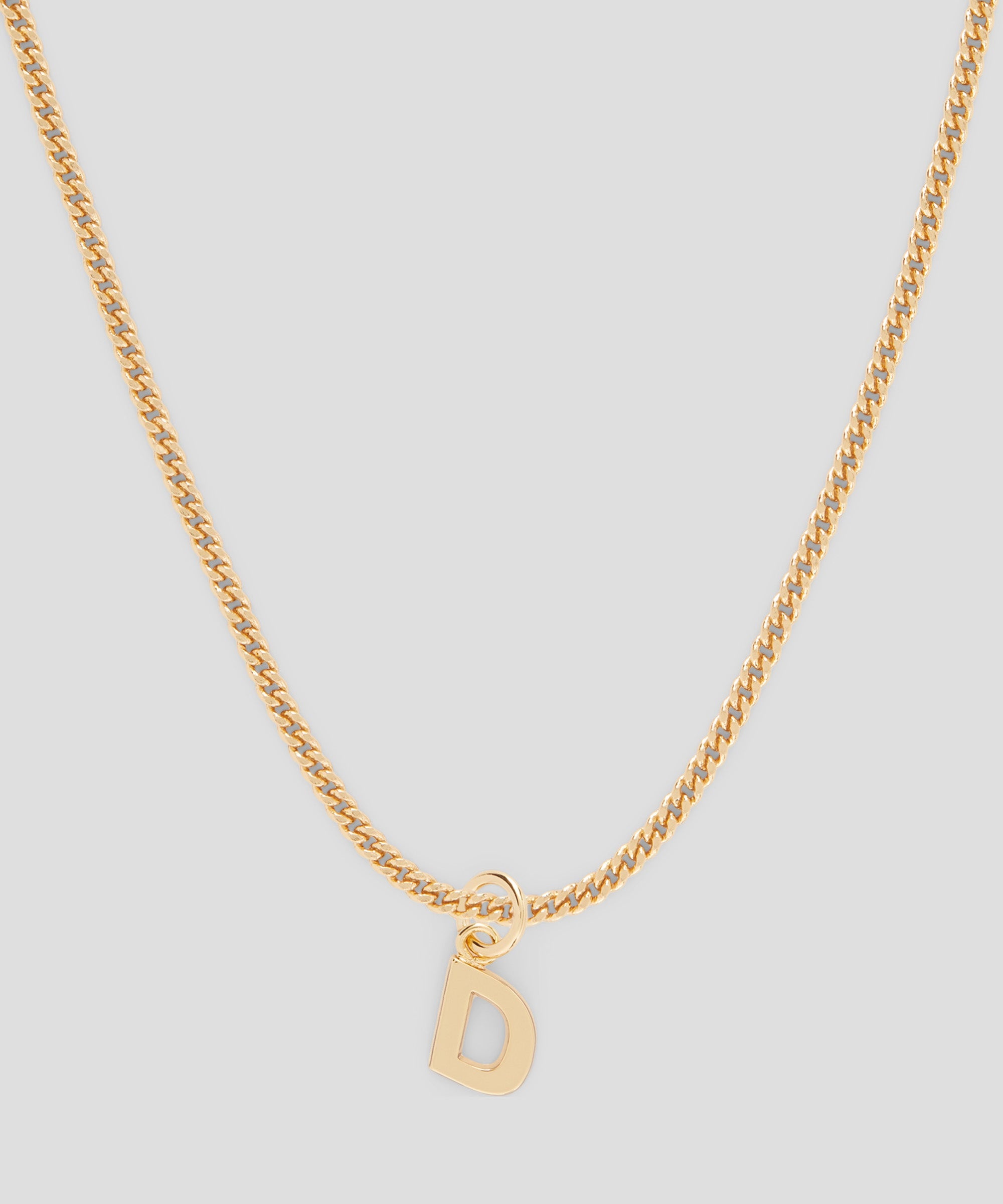 Brass letter D charm - 2