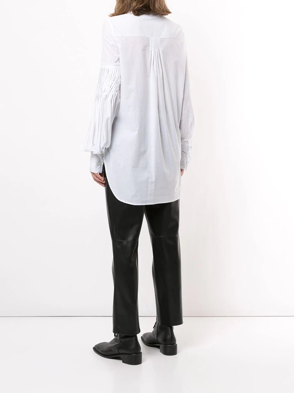 asymmetric side-tie shirt  - 4