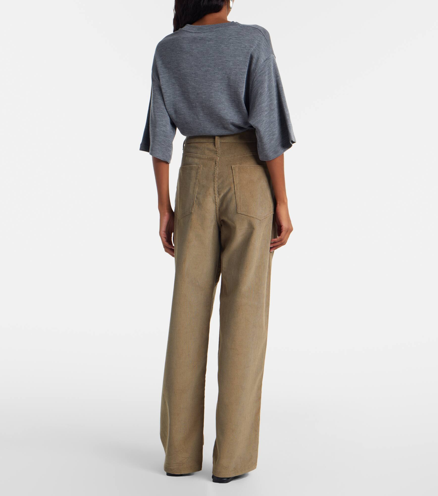 Cotton corduroy wide-leg pants - 3