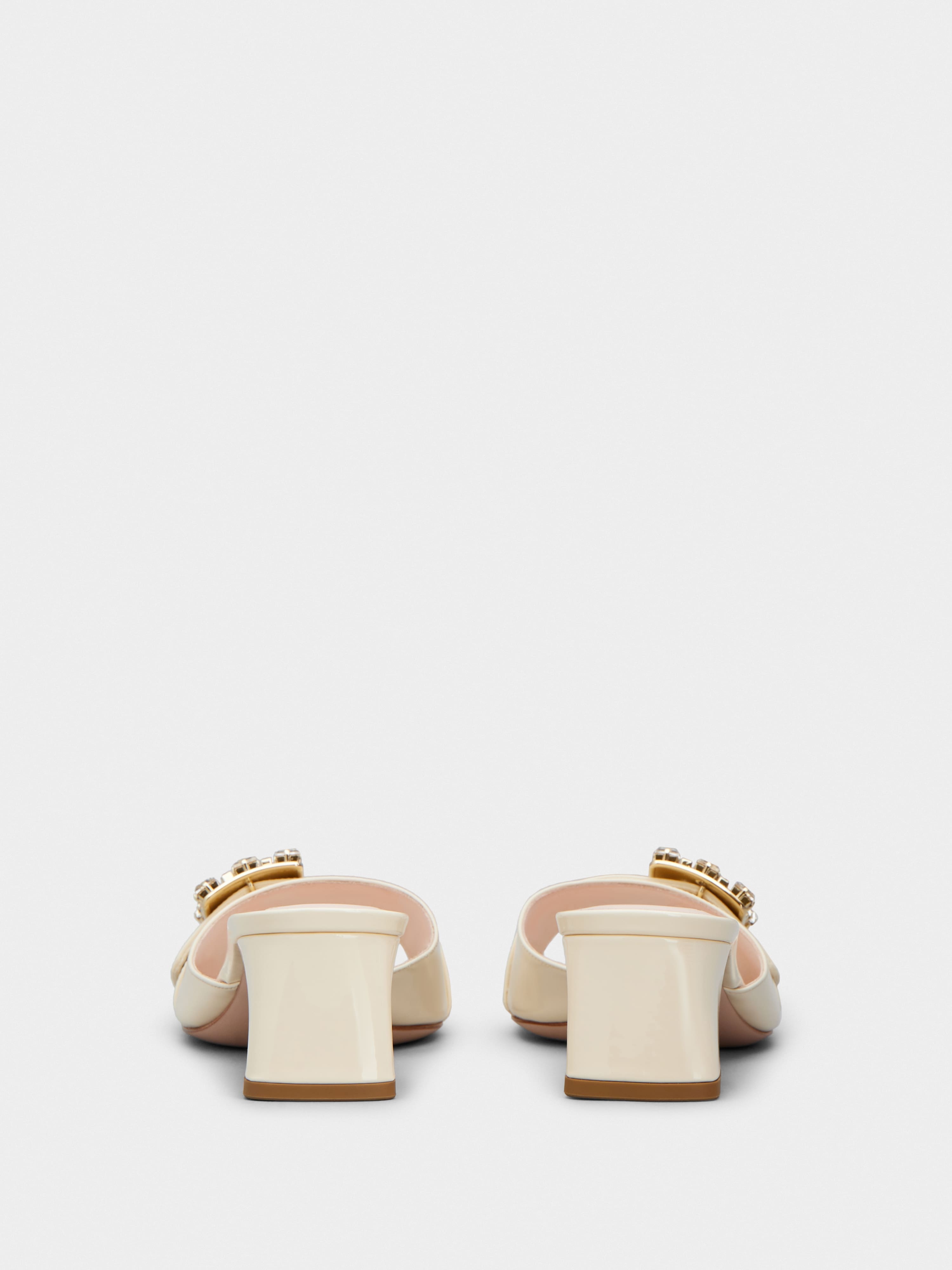 Roger Vivier Très Vivier Strass Buckle Mules in Patent