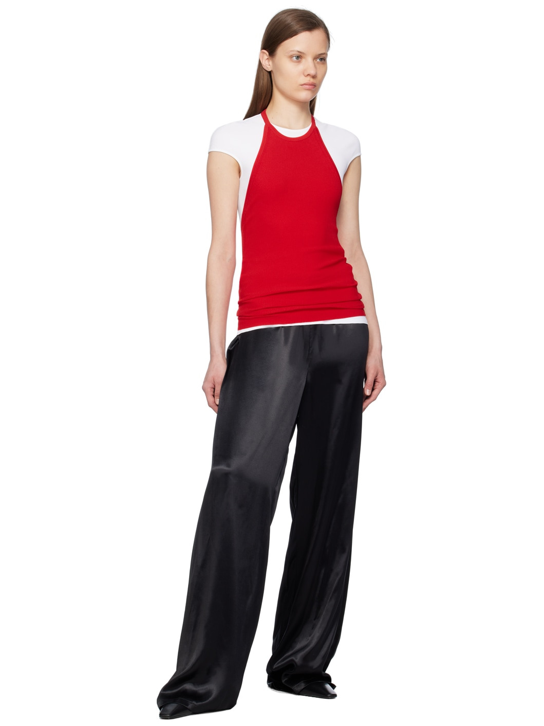 White & Red Layered T-Shirt - 4