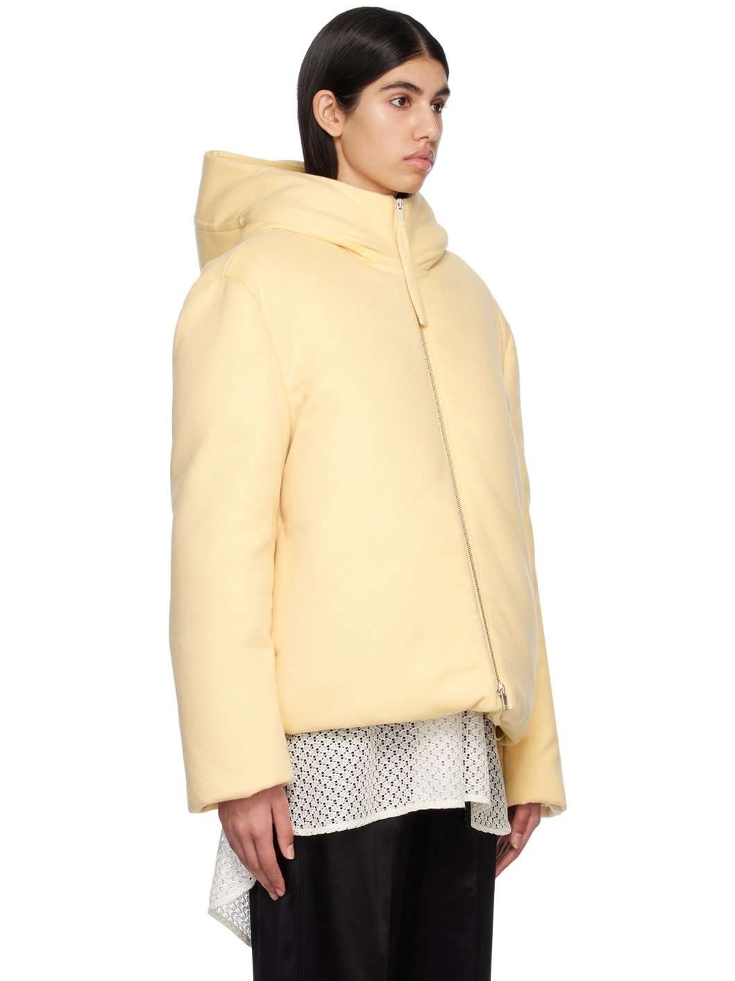 Yellow Hooded Down Jacket - 2