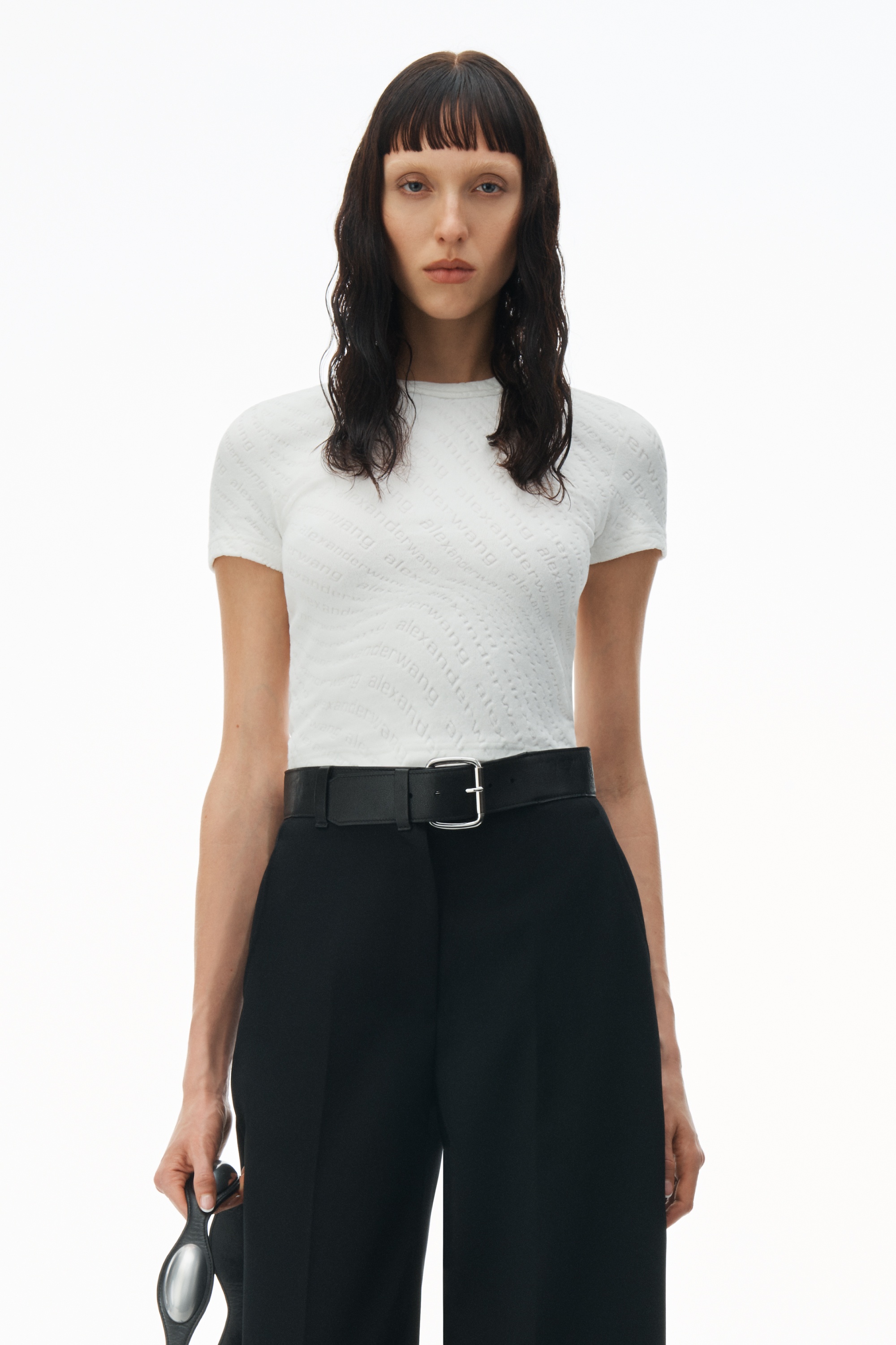 logo jacquard short sleeve baby tee - 2