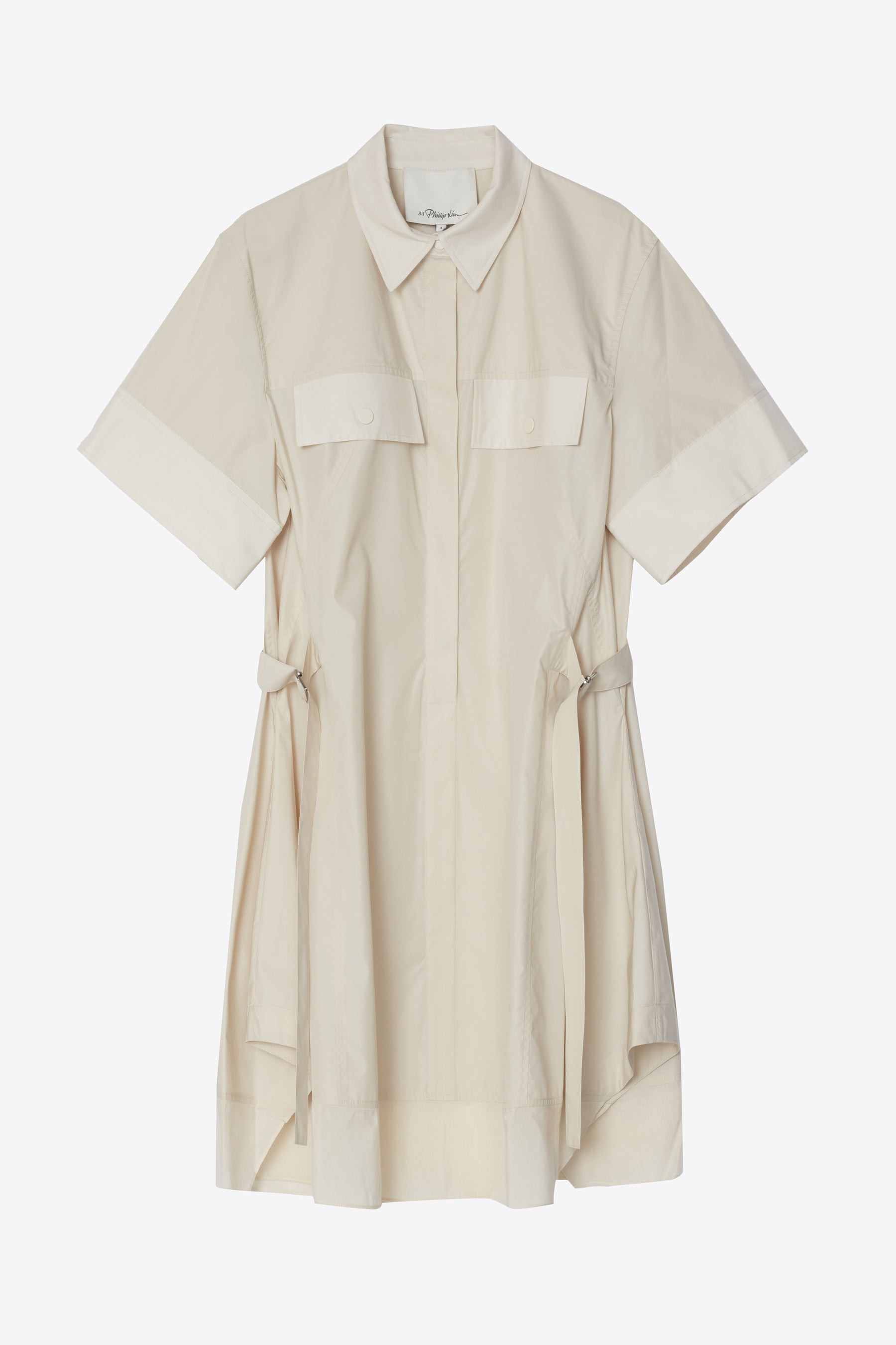 Short Sleeve Shirt Dress - 1