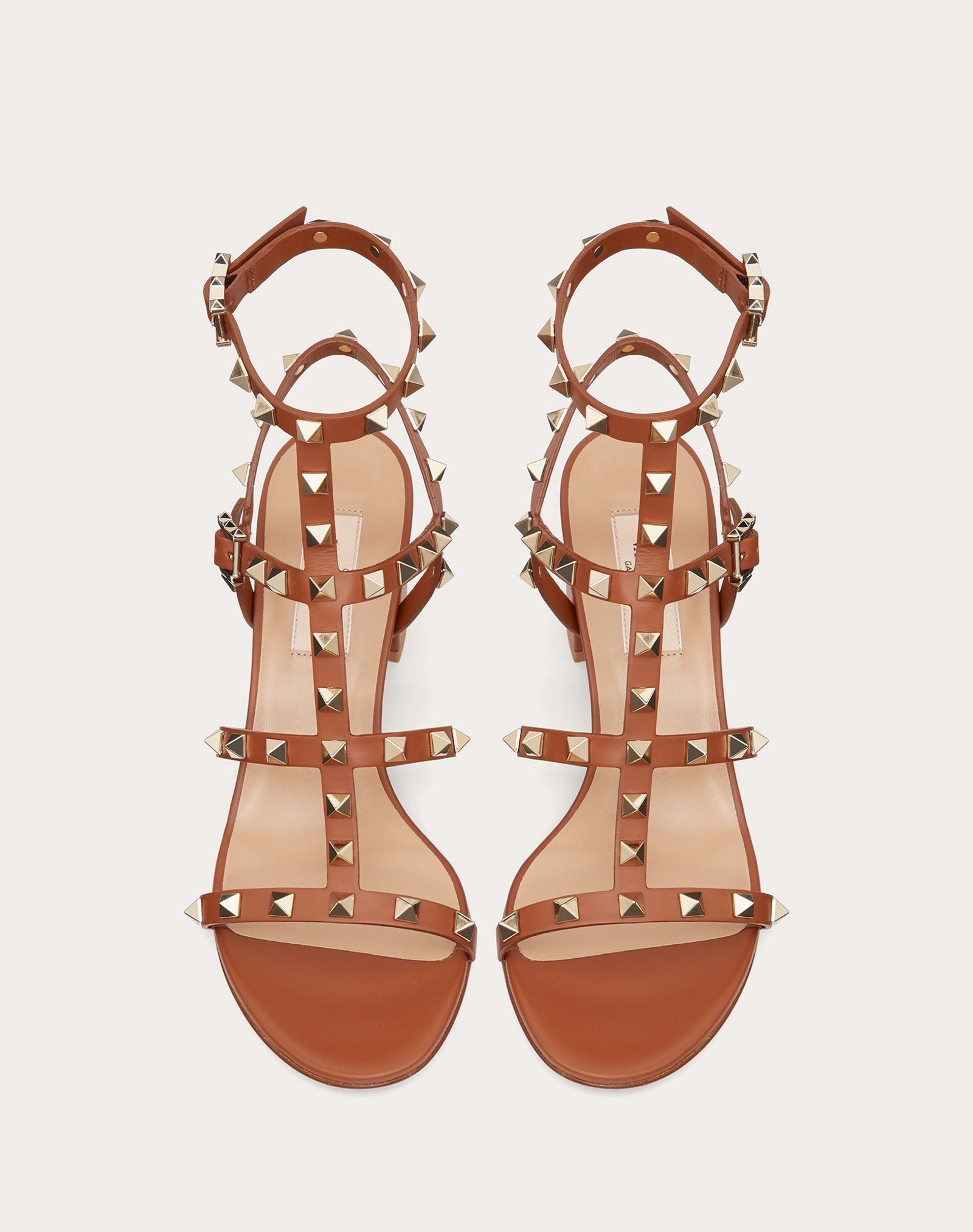 Rockstud Calfskin Ankle Strap Sandal 60 mm - 4