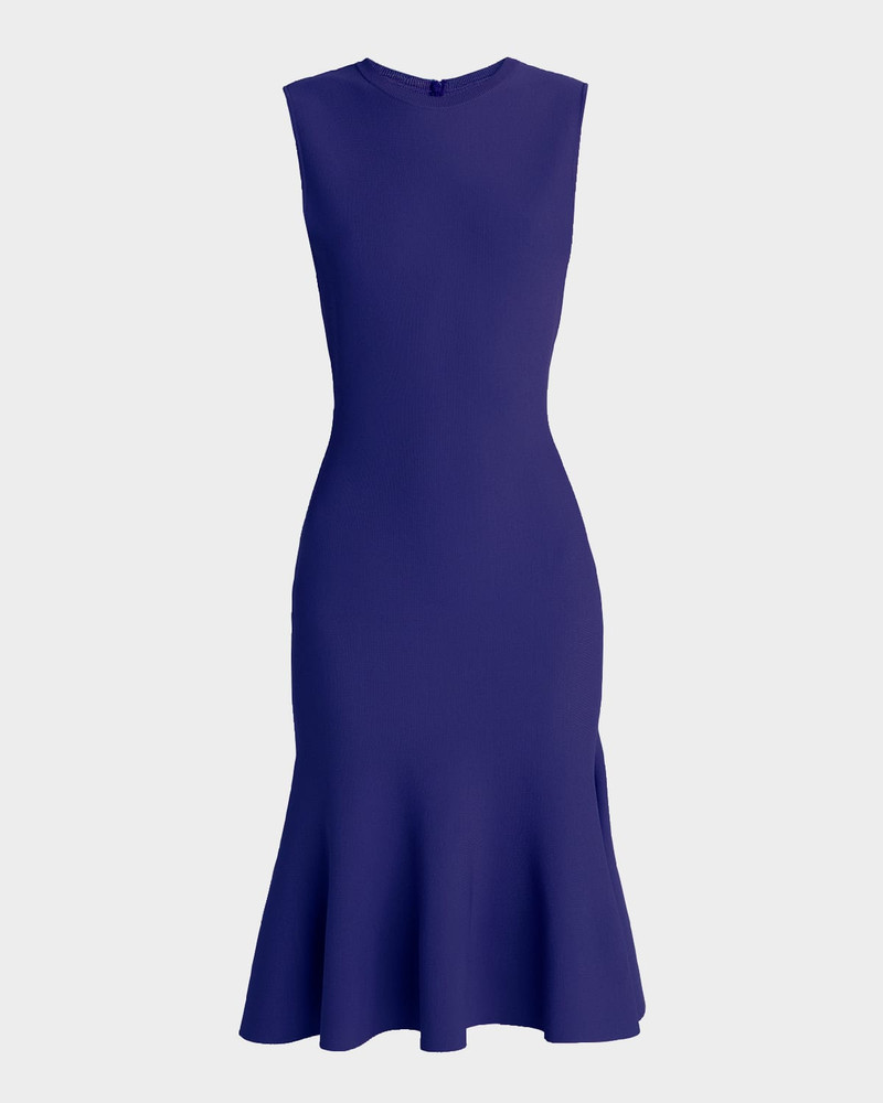 Sleeveless Compact Knit Fit-And-Flare Dress 1
