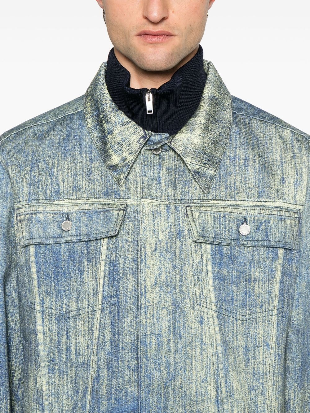 printed denim jacket - 5