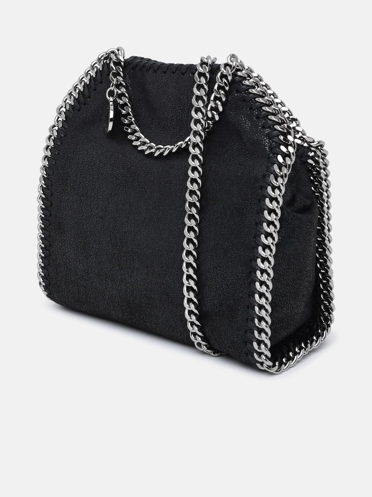 BLACK POLYESTER MINI FALABELLA BAG - 2