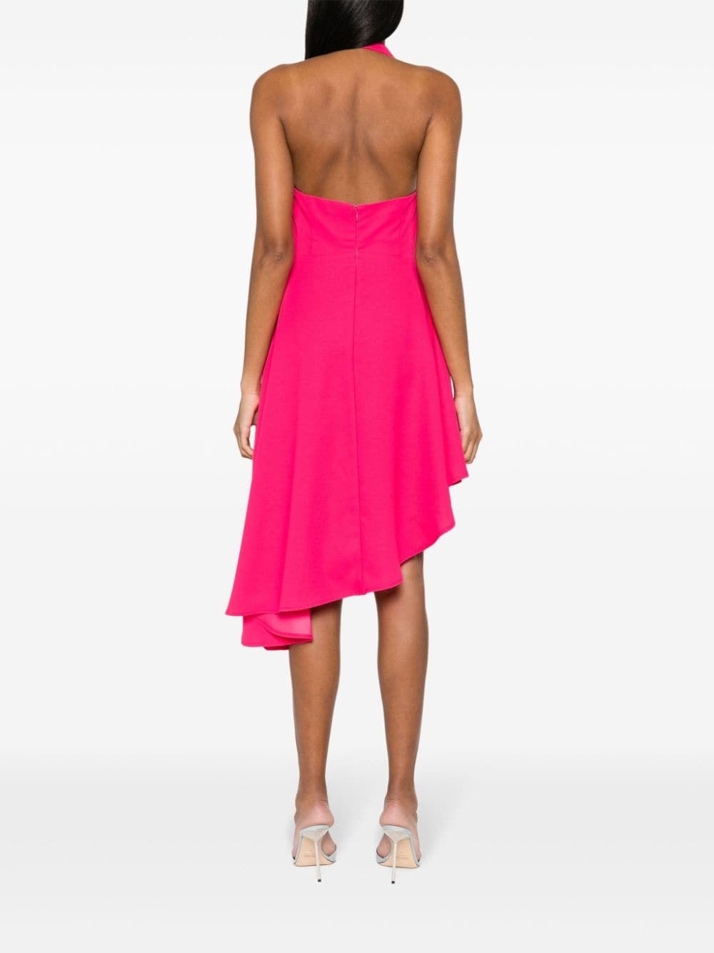 logo-engraved-buckle crepe dress - 4