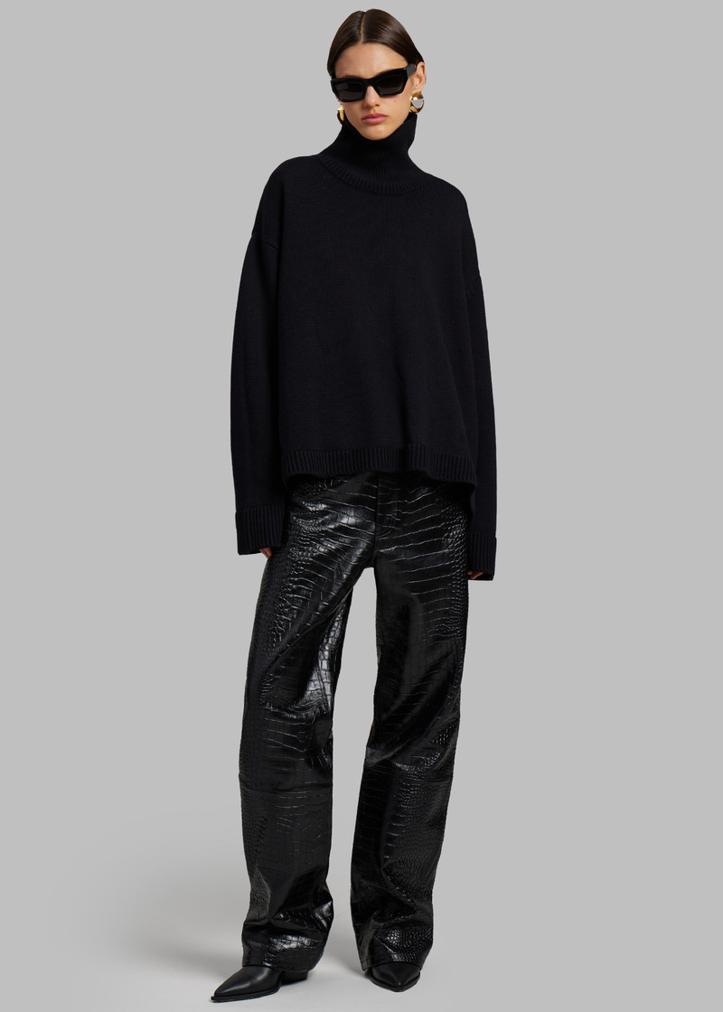 Rhea Trapeze Turtleneck - Black 3
