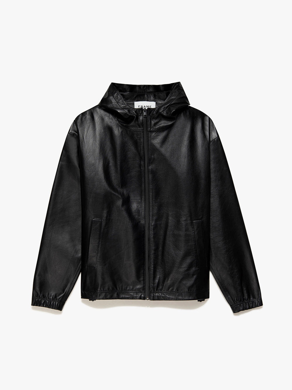 Clean Leather Hoodie in Noir - 1