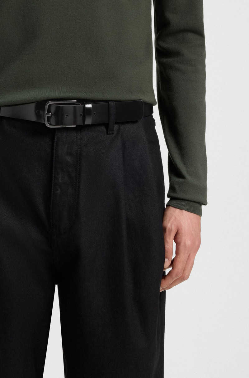 HUGO ITALIAN-MADE BELT IN BRUSH-OFF LEATHER outlook