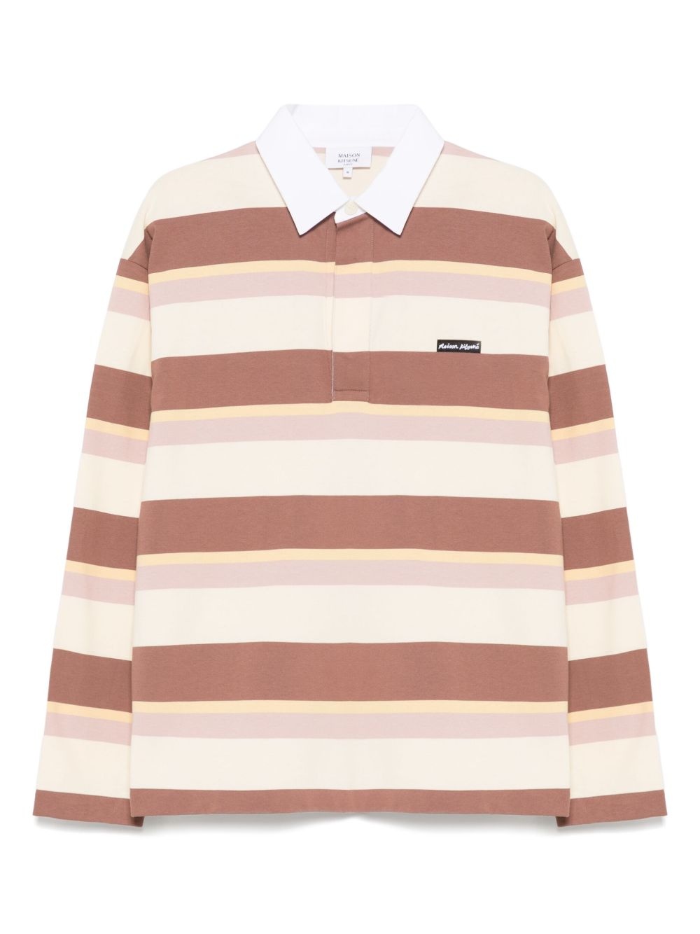 striped long-sleeve polo shirt - 1