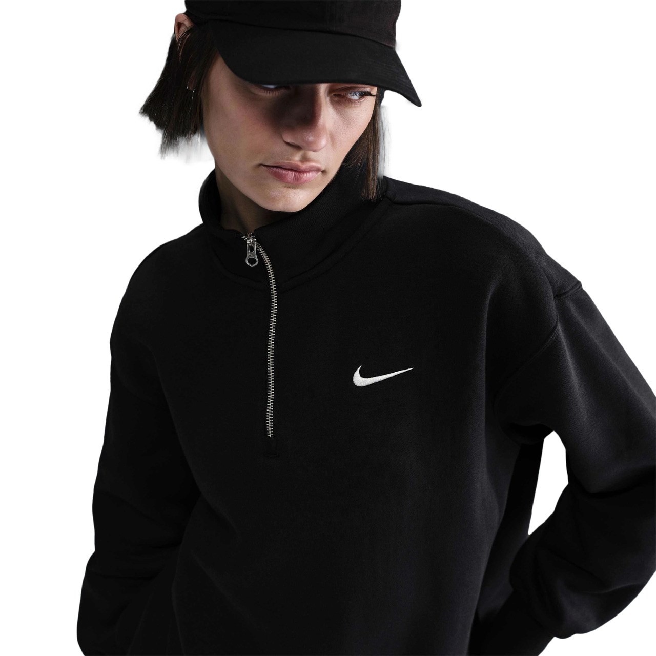 Nike Womens Nike NSW Phoenix Fleece Oversized Long Quarter-Zip - 1