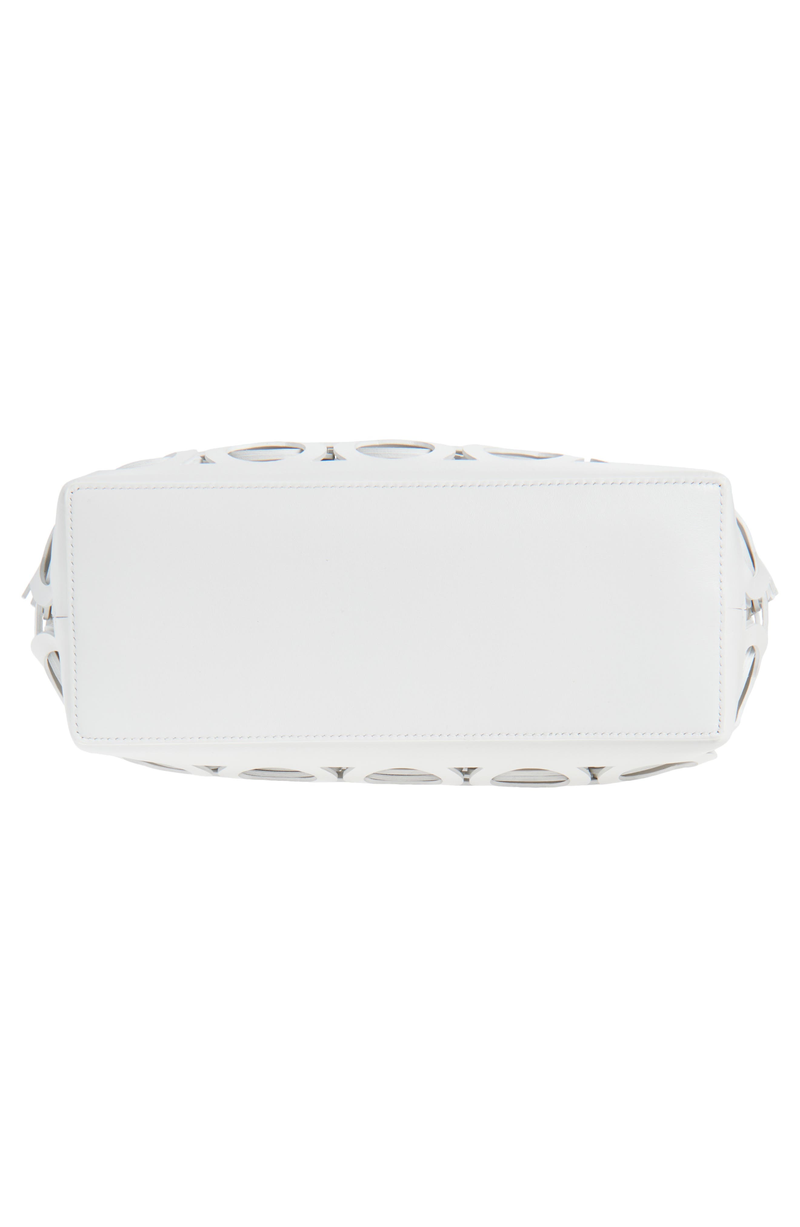 FERRAGAMO Medium Gancini Perforated Leather Tote in Optic-White/Naturale at Nordstrom - 7