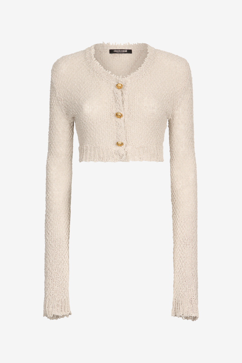 Cropped Cardigan with Gold Buttons 1