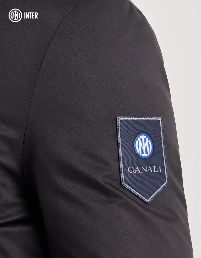 CANALI NUVOLA BLACK PADDED TECHNICAL FABRIC BOMBER JACKET - INTER COLLECTION 6