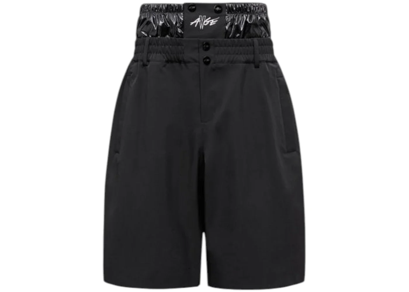 Moncler x A$AP Rocky Logo Print Shorts Black - 1
