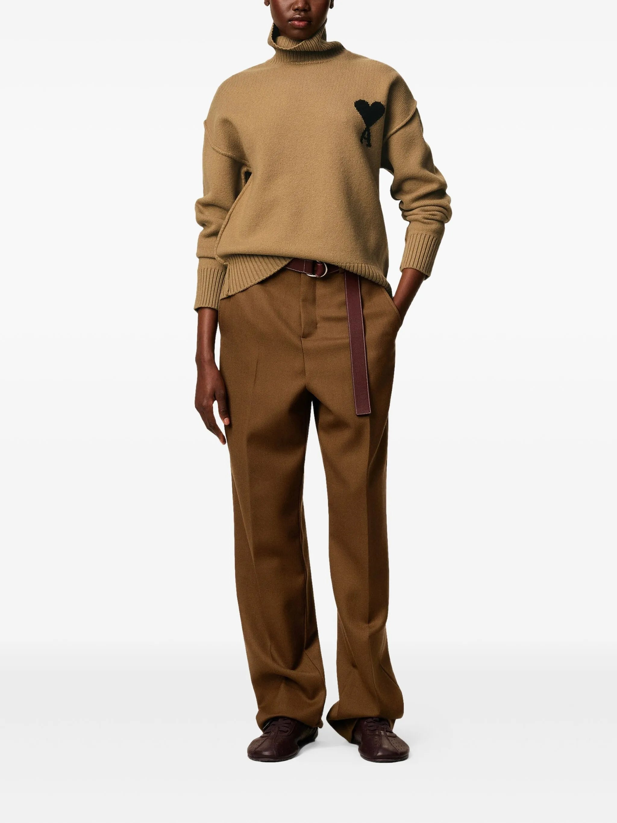 Ami Paris Ami De Coeur Funnel-neck Sweater - 5