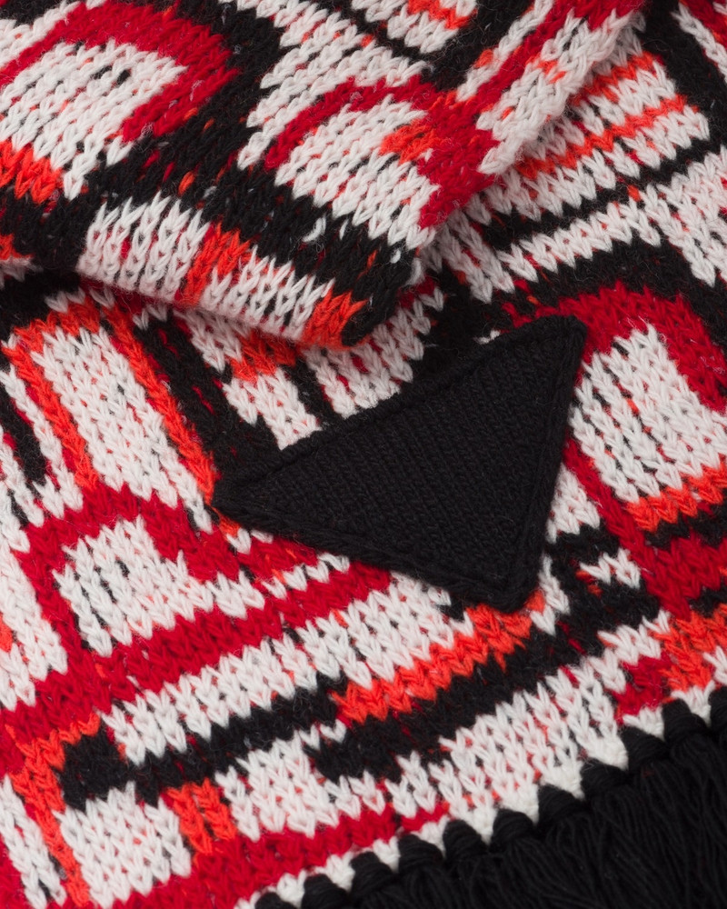 Wool and cashmere jacquard scarf 4