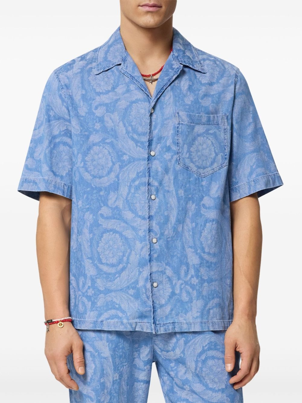 Barocco chambray denim shirt - 3