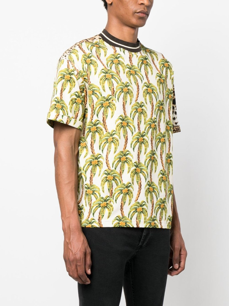 leopard-print panel T-shirt 3