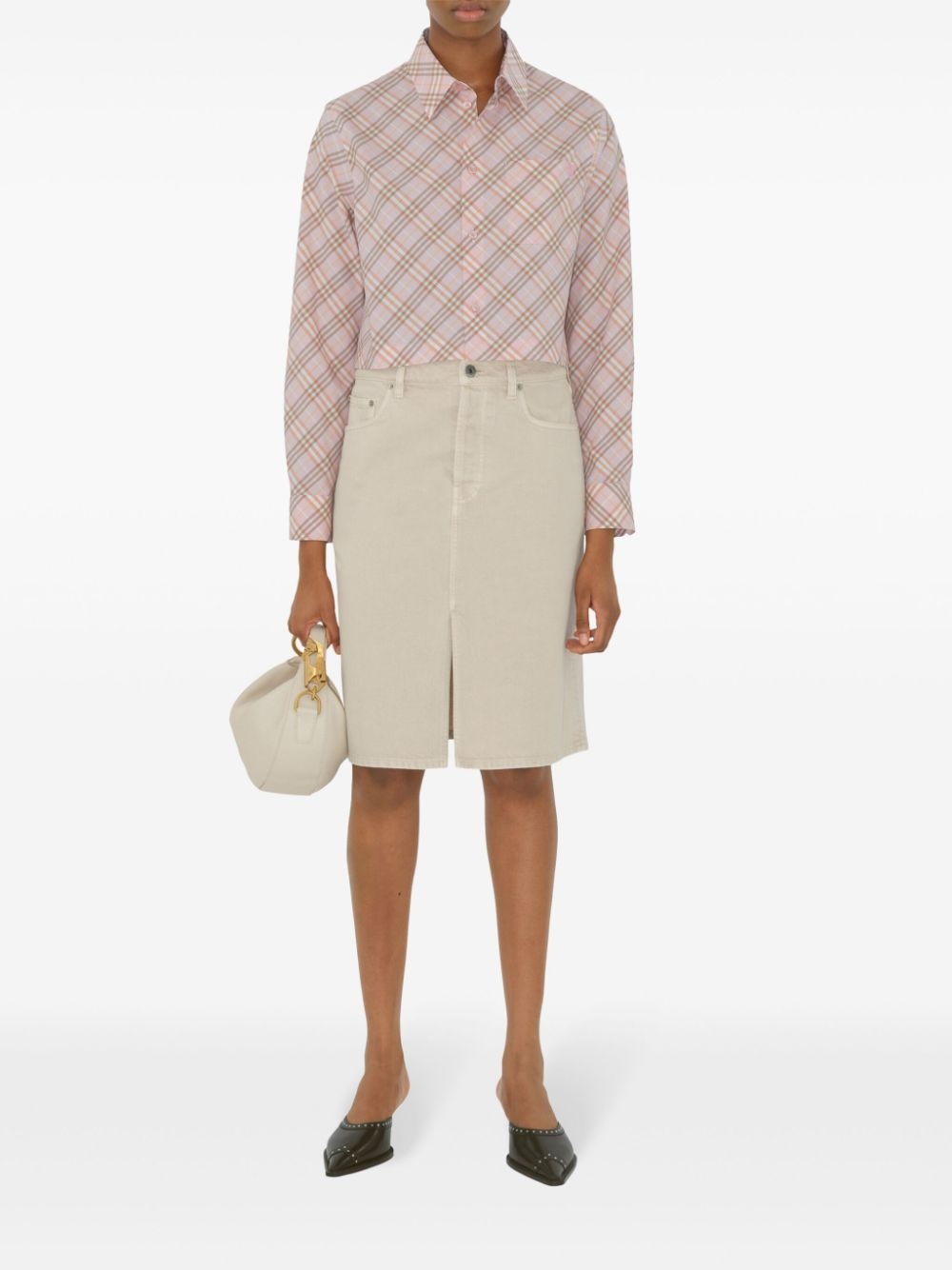 Vintage Check cropped shirt - 2