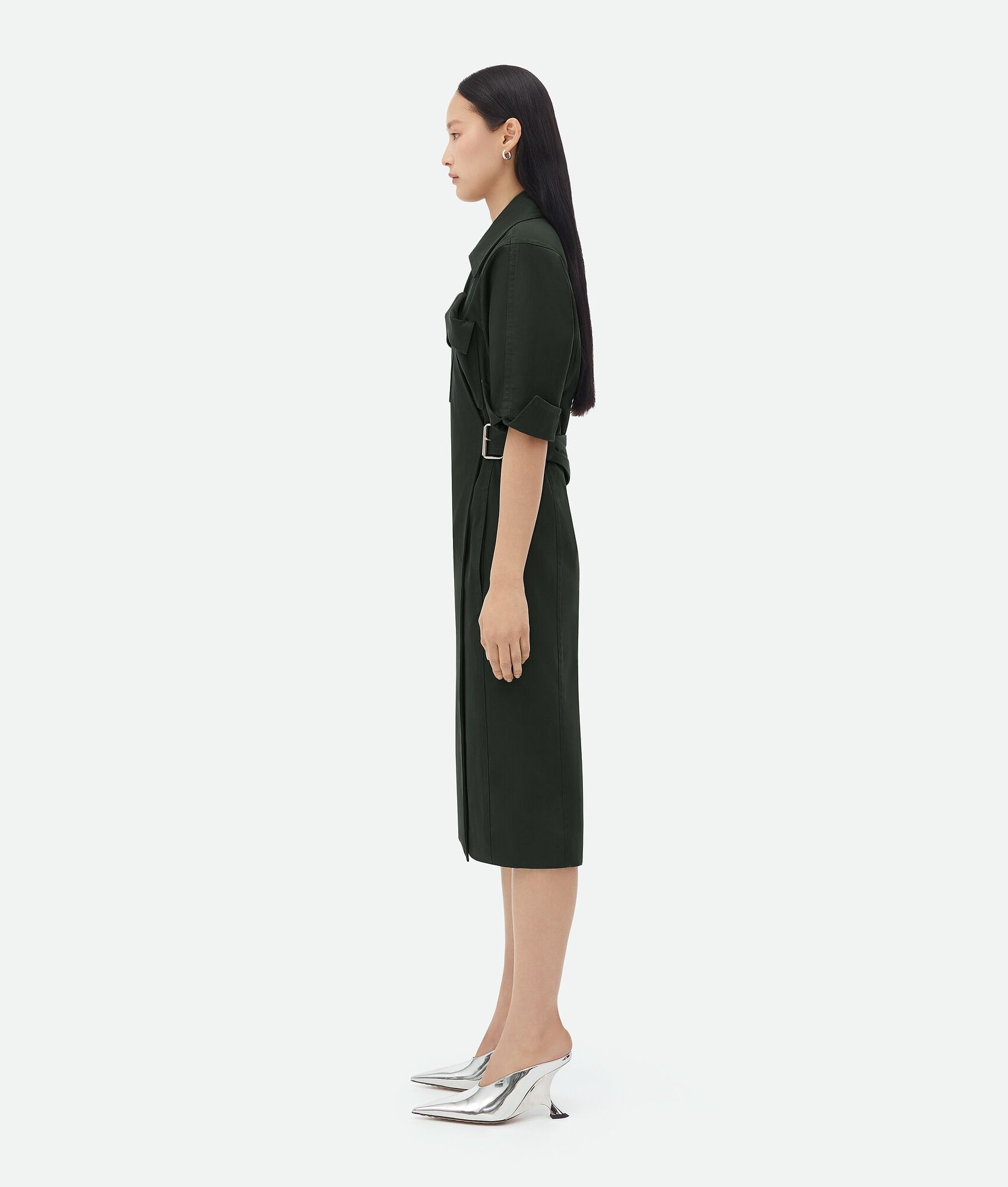 Cotton Twill Midi Dress - 2