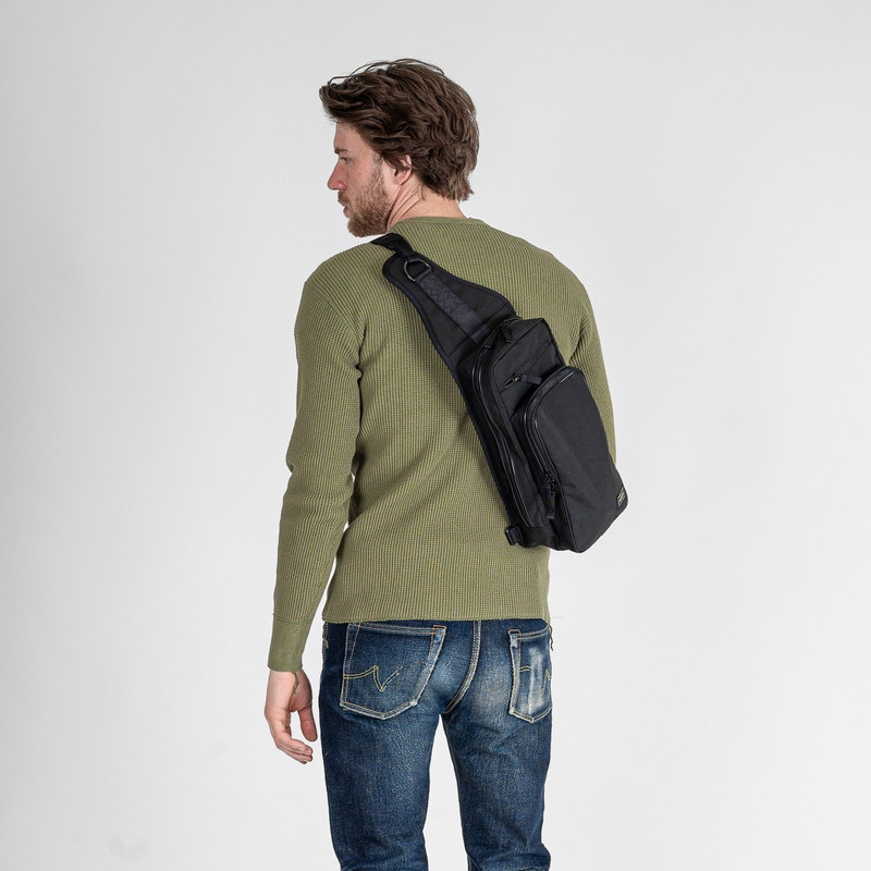 Iron Heart POR-HYB-SSB-BLK Porter - Yoshida & Co. - Hybrid Sling Shoulder Bag - Black outlook